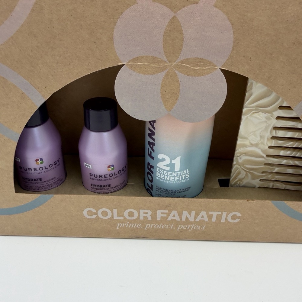 Pureology Color Fanatic Hydrate Hair Care Gift Set Shampoo Conditioner Comb